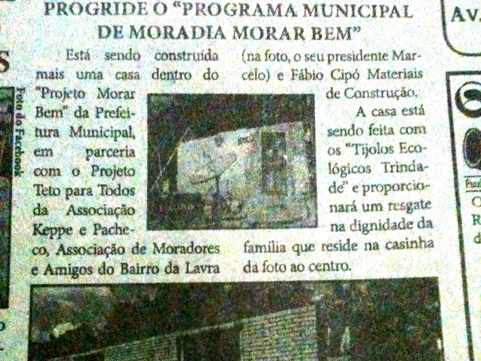 Matéria sobre projeto habitacional no Jornal O Encontro